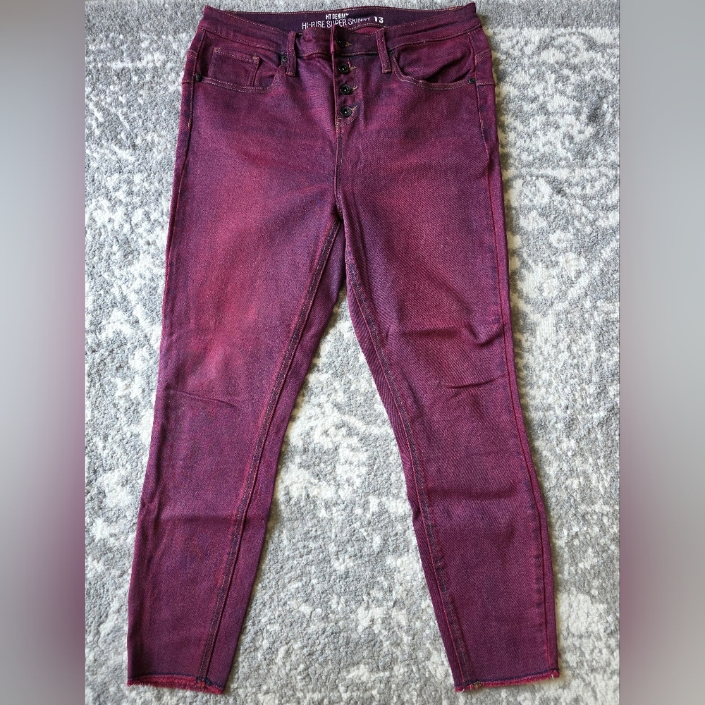 Hot Topic Deep Red Skinny Jeans
